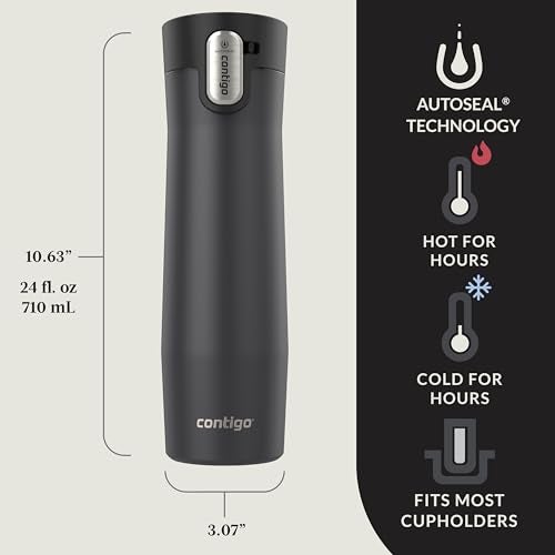 Contigo West Loop 3.0 Stainless Steel Insulated Travel Mug, Leak Proof with AutoSeal Lid, 24oz, Matte Black - Image 4