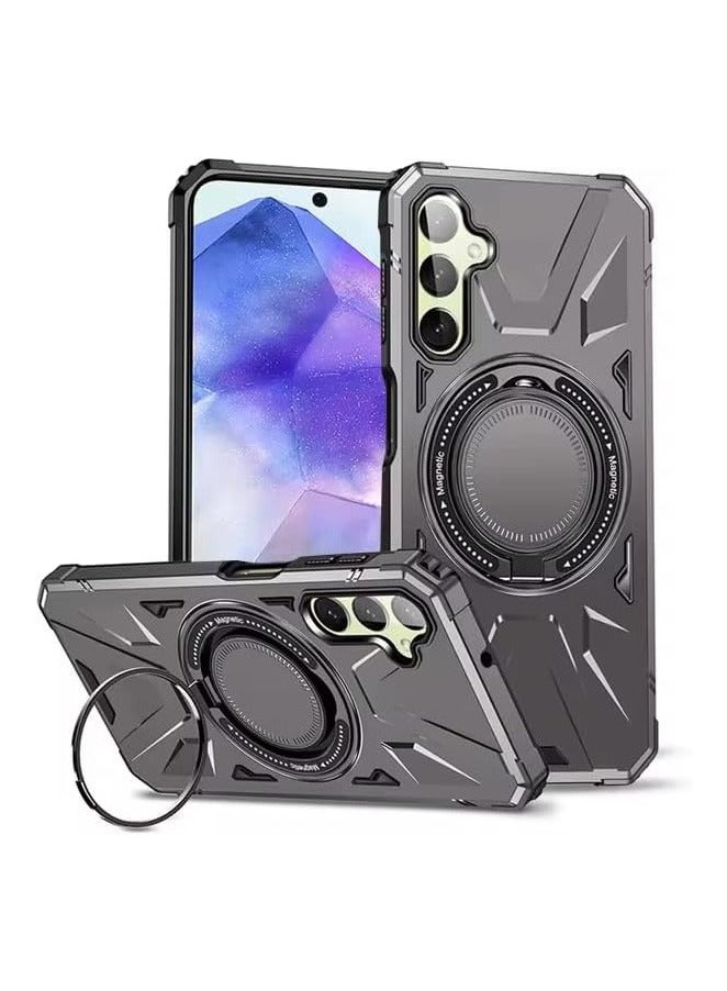 GOLDEN MASK GOLDEN MASK For Samsung Galaxy A35 Case Mag-Safe Magnetic Shockproof Phone Case with Ring Holder (Dark Grey) 