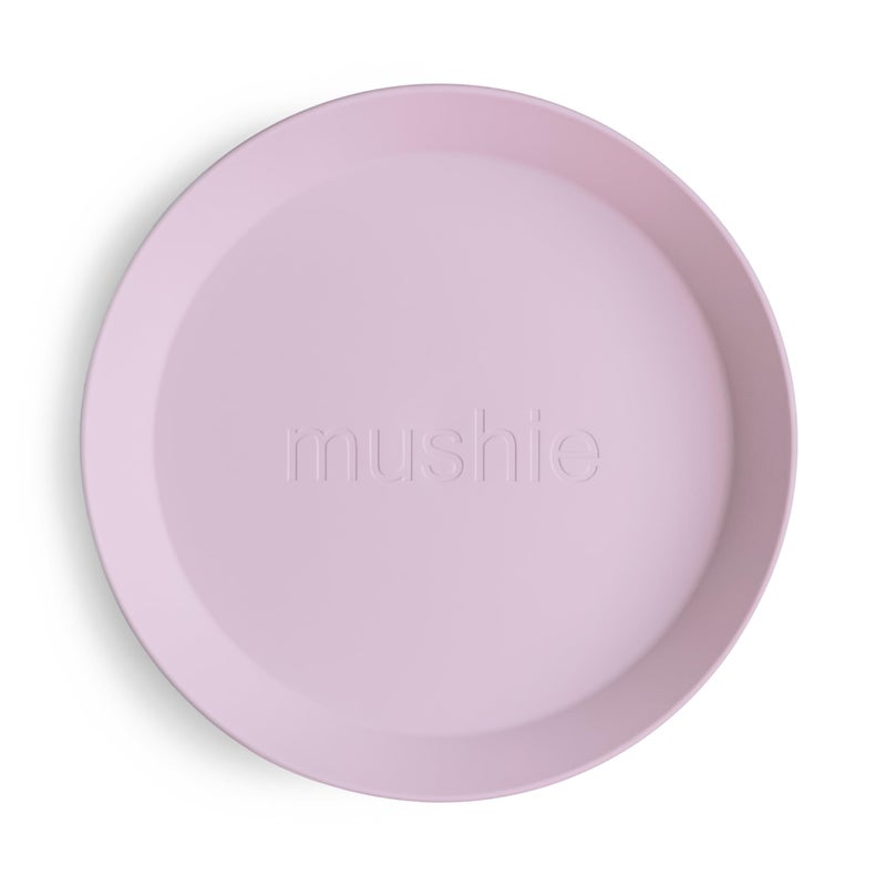 mushie Round Dinnerware Plates for Kids | Made in Denmark, Set of 2 (Soft Lilac) - Image 1