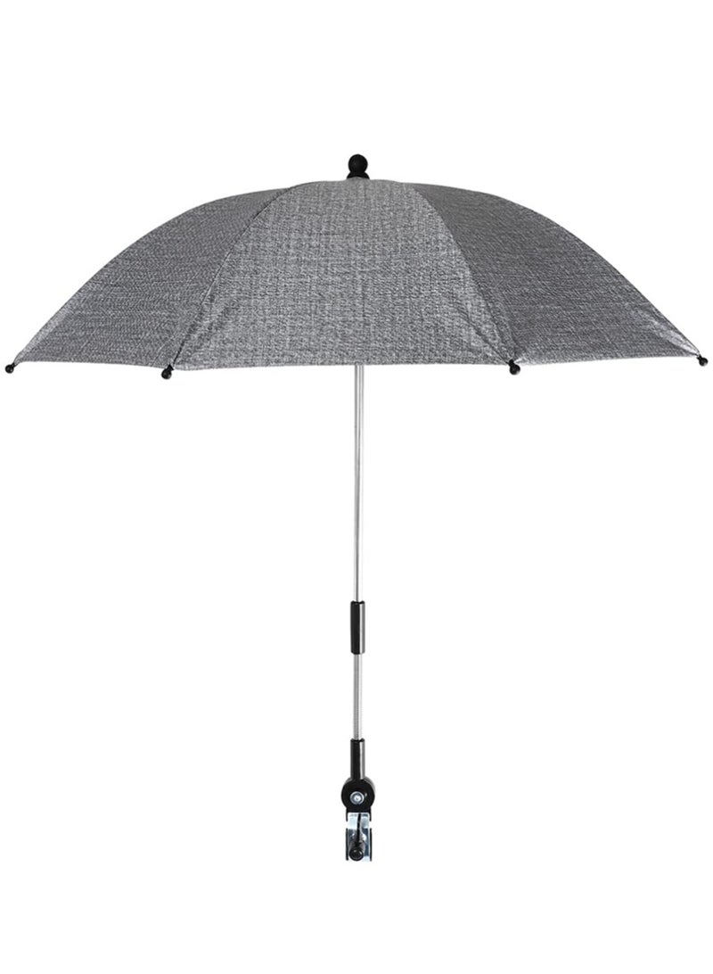 عربة الأطفال بمظلة - كرسي متحرك مع مظلة لحماية من أشعة الشمس والمطر. غطاء مطري يمكن تركيبه على الكرسي المتحرك، عربة الأطفال والمقاعد (85 سم، رمادي) - Image 1