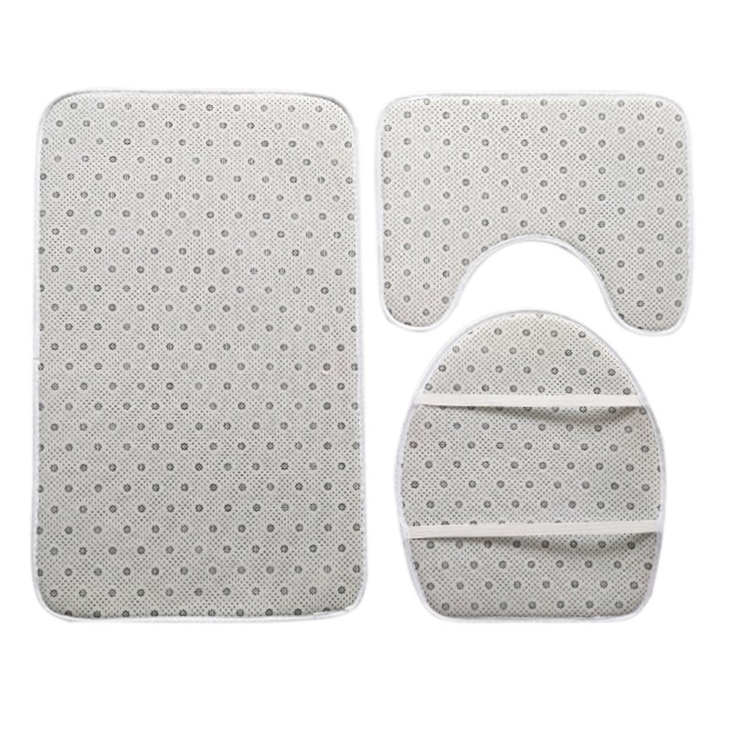 4pcs/set Water-resistant Shower Curtain & Lid Toilet Cover Pedestal Rug Non-slip Bath Mat Bathroom Decoration Accessories - Image 2