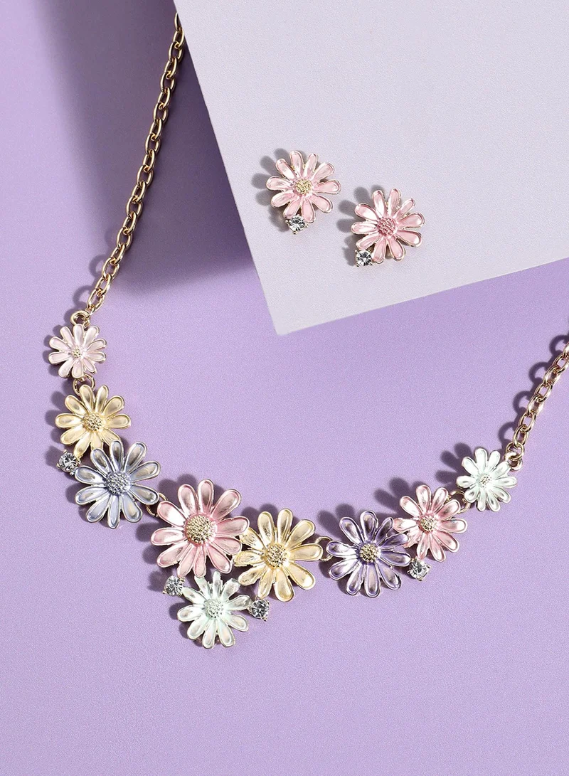 SOHI Pastel Flora Artificial Jewellery Set