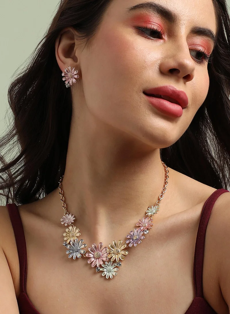 SOHI Pastel Flora Artificial Jewellery Set