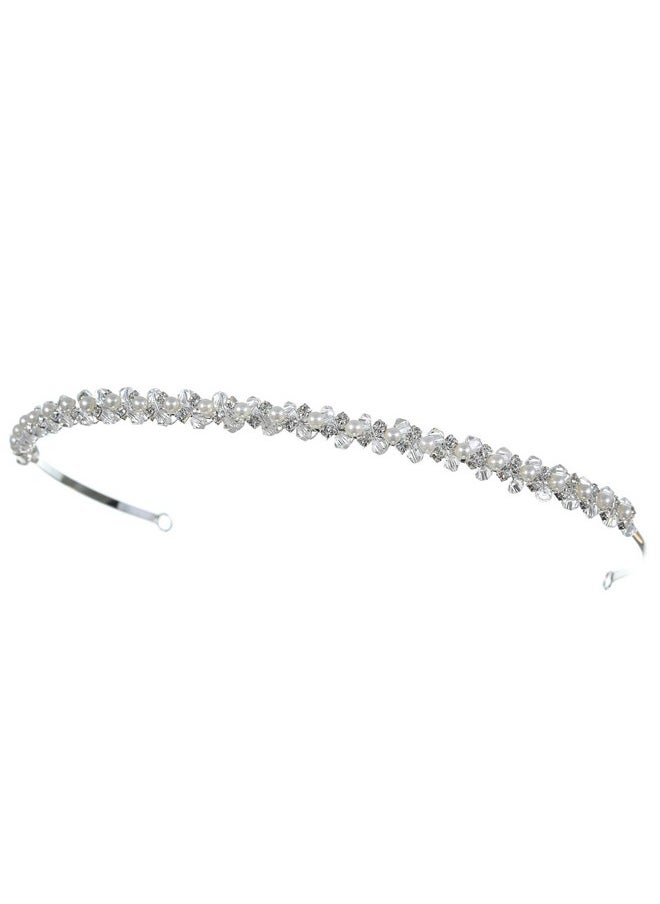 SAMKY Wedding Bridal Tiara Headband Pearl Crystal Headpiece Bride'S Hair Accessories  - Image 2