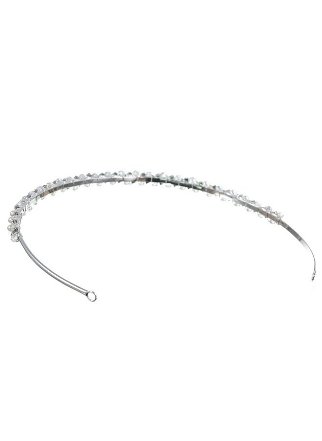 SAMKY Wedding Bridal Tiara Headband Pearl Crystal Headpiece Bride'S Hair Accessories  - Image 3
