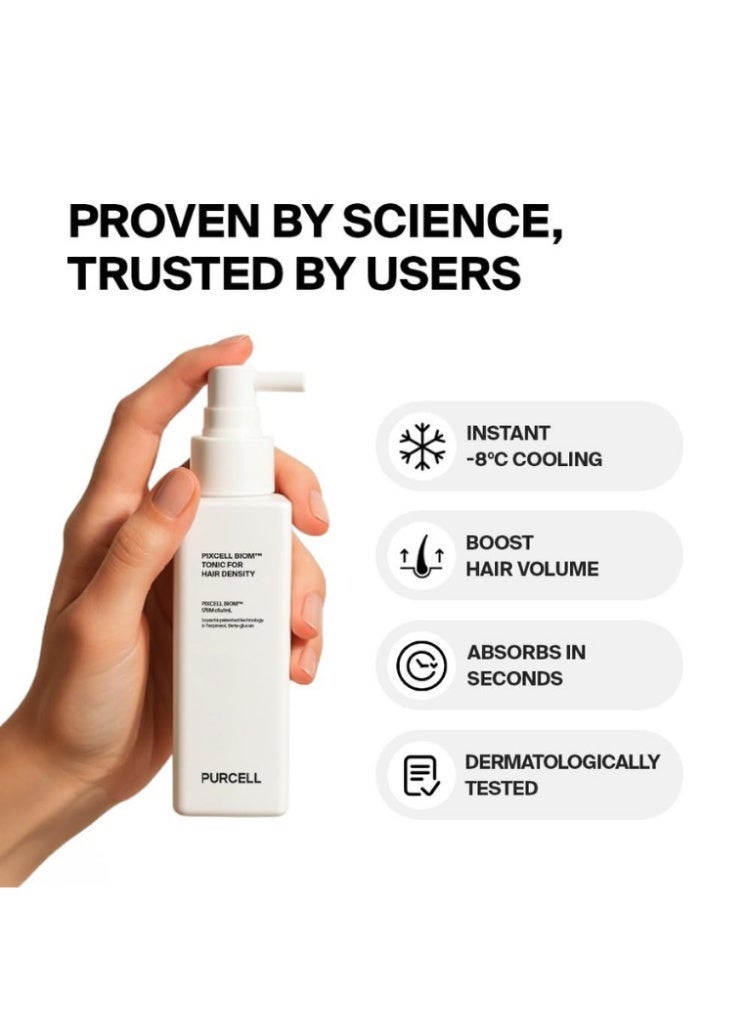 PURCELL Pixcell Biom Scalp Tonic for Hair Density – Korean Scalp Tonic with Soyact & 4-Terpineol for Scalp Barrier Care and Fuller-Looking Hair - Image 4