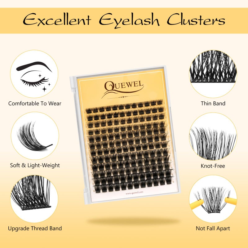 QUEWEL DIY Lash Extension Kit, Lashes Clusters Bond and Seal Waterproof, Eyelash Clusters Applicator Tool with Cluster Lashes Glue Remover for Natural Look DIY At Home(ZS-H01-kit) - Image 3