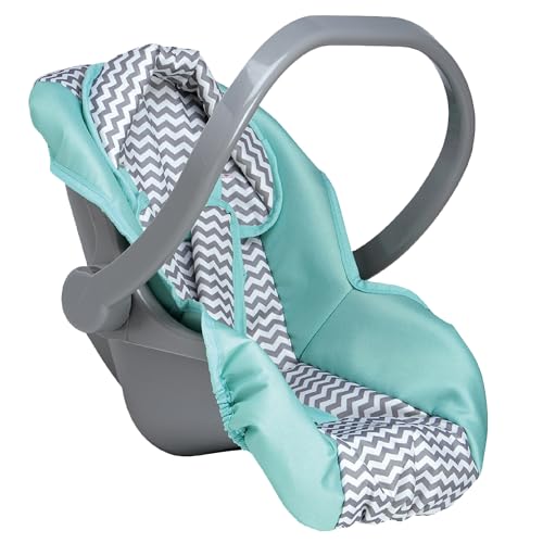 Adora up to 20 Inch Baby Doll Car Seat Carrier Grey Handle Converts to Rocker Lightweight Machine Washable Cover Toy Baby Doll Car Seat Accessory – Zig Zag - Image 1