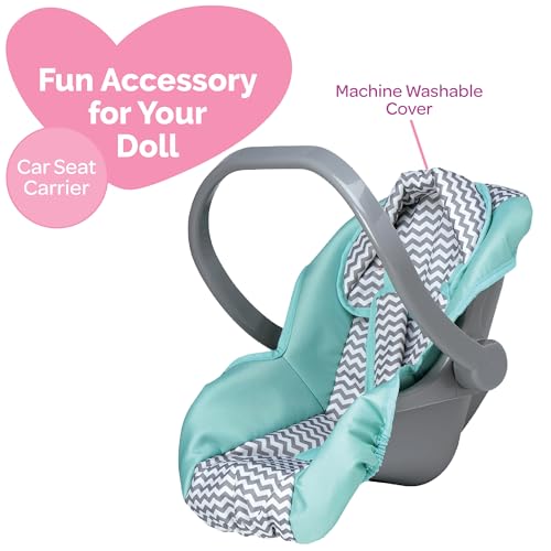 Adora up to 20 Inch Baby Doll Car Seat Carrier Grey Handle Converts to Rocker Lightweight Machine Washable Cover Toy Baby Doll Car Seat Accessory – Zig Zag - Image 2