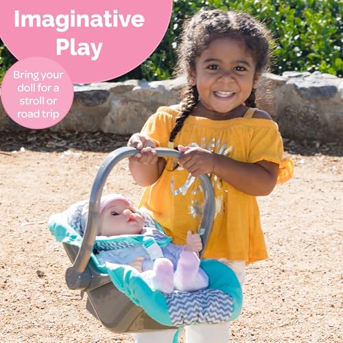 Adora up to 20 Inch Baby Doll Car Seat Carrier Grey Handle Converts to Rocker Lightweight Machine Washable Cover Toy Baby Doll Car Seat Accessory – Zig Zag - Image 3