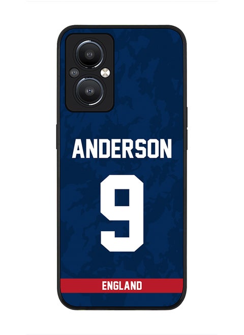 Rugged Black Edge Case for OnePlus Nord N20 5G, Slim fit Soft Case Flexible Rubber Edges Thin Cover - Player Name - James Anderson, Jersey Number- 9