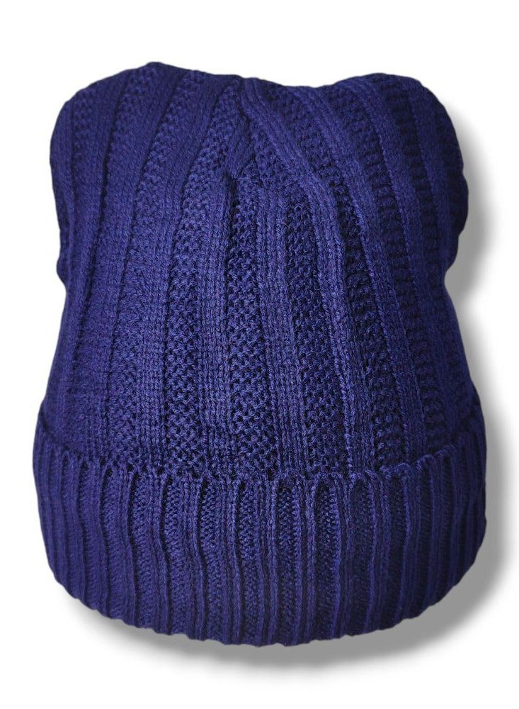 Multi- Colored Wool Winter Hat with Fur Lining Warm and Stylish Unisex Design  - Image 1