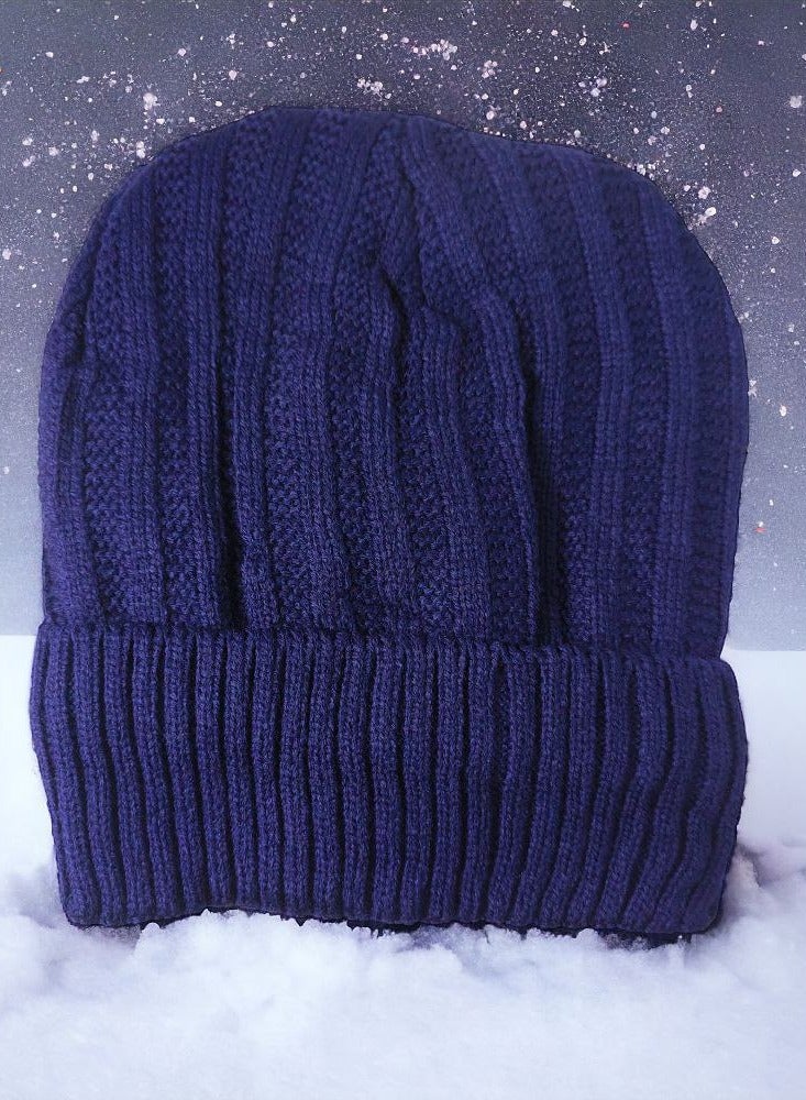 Multi- Colored Wool Winter Hat with Fur Lining Warm and Stylish Unisex Design  - Image 3