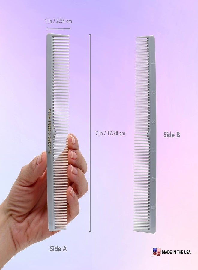 Allegro Combs 420 Hair Combs Set, 12 Pk - Nitrile Rubber Barber, Pocket, and Styling Combs for Hair Stylists - Gray, Unisex, All Hair Types - Image 3