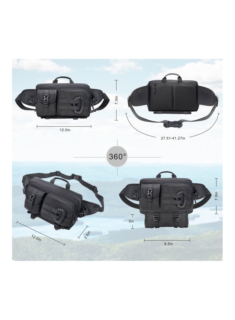 Y&D SYOSI Waist Bag, Multi Pockets Shoulder Crossbody Bag Sling Chest for Men Women Lightweight Satchel with Adjustable Strap Sports Outdoor Hiking Cycling Travel Camping - Image 4