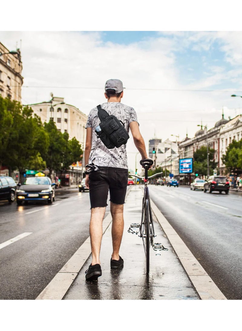 Y&D SYOSI Waist Bag, Multi Pockets Shoulder Crossbody Bag Sling Chest for Men Women Lightweight Satchel with Adjustable Strap Sports Outdoor Hiking Cycling Travel Camping - Image 3