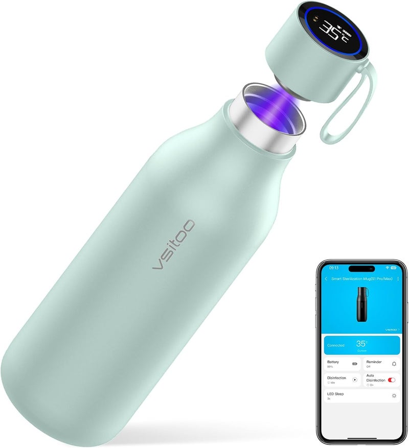 vsitoo S1 Max 33oz Self-Cleaning Insulated Water Bottle Large for Outdoor | Auto UV-C, 30-Day Battery, Magnetic, 304 Stainless Steel, IPX7, BPA-Free, Leak-Proof, Smart Display, Gift for Women Men - Image 1
