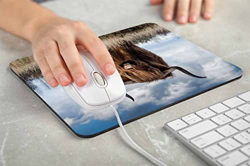 Solekla Farmhouse Cow Mouse pad for Office, Cute Farm Animals Cattle in Fall Grassland Country Style Rustic Non-Slip Rubber Base Computer Mousepad Personalized for Wireless Mouse 7.9 x 9.5 in - Image 3