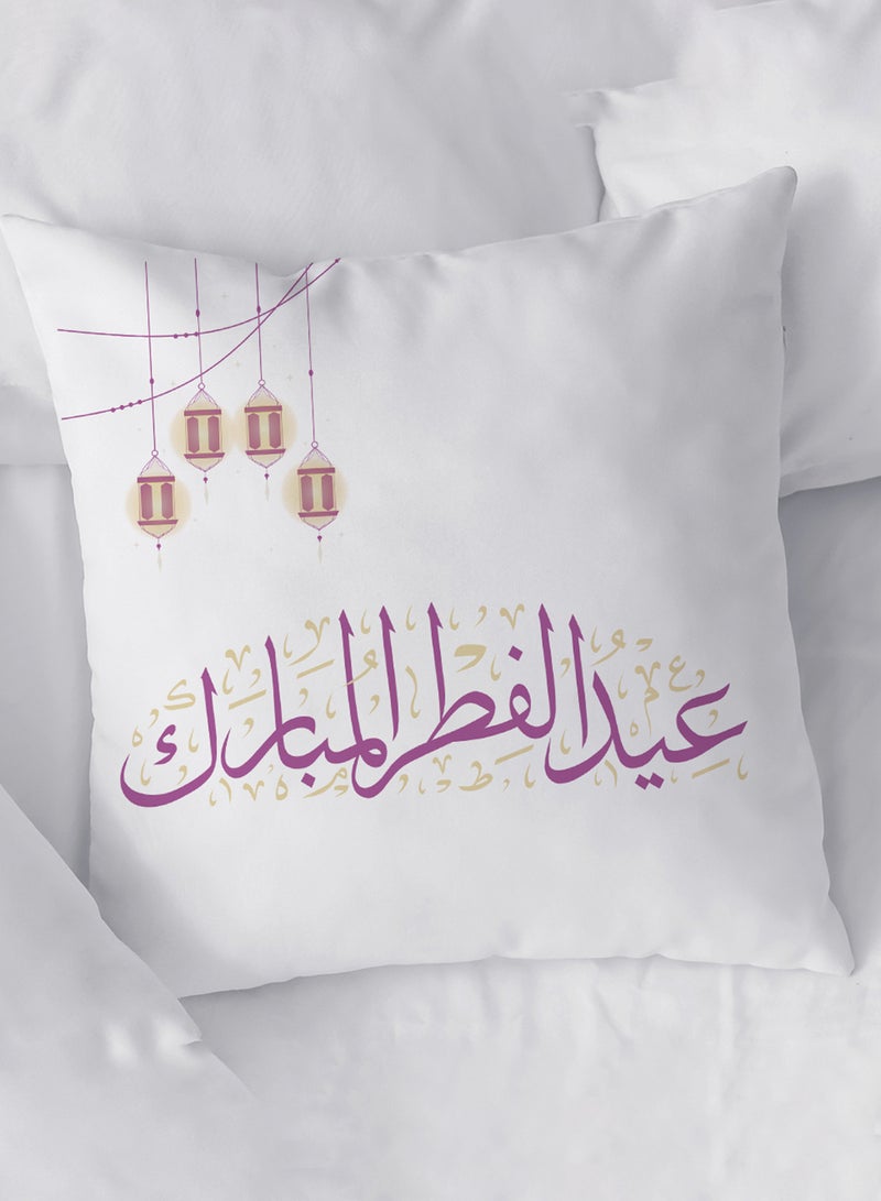 LOWHA Polyester Pillowcase Cushion Cover with Eid Al-Fitr Al-Mubarak Design - Image 3