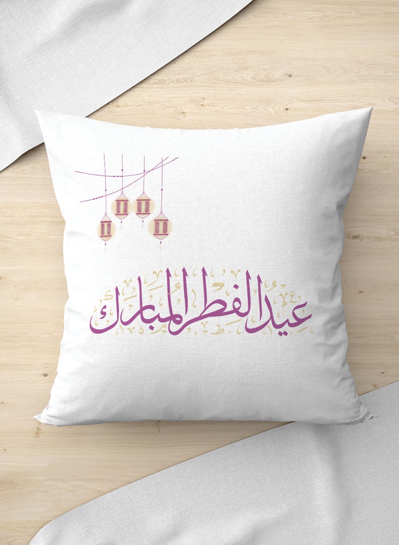 LOWHA Polyester Pillowcase Cushion Cover with Eid Al-Fitr Al-Mubarak Design - Image 2