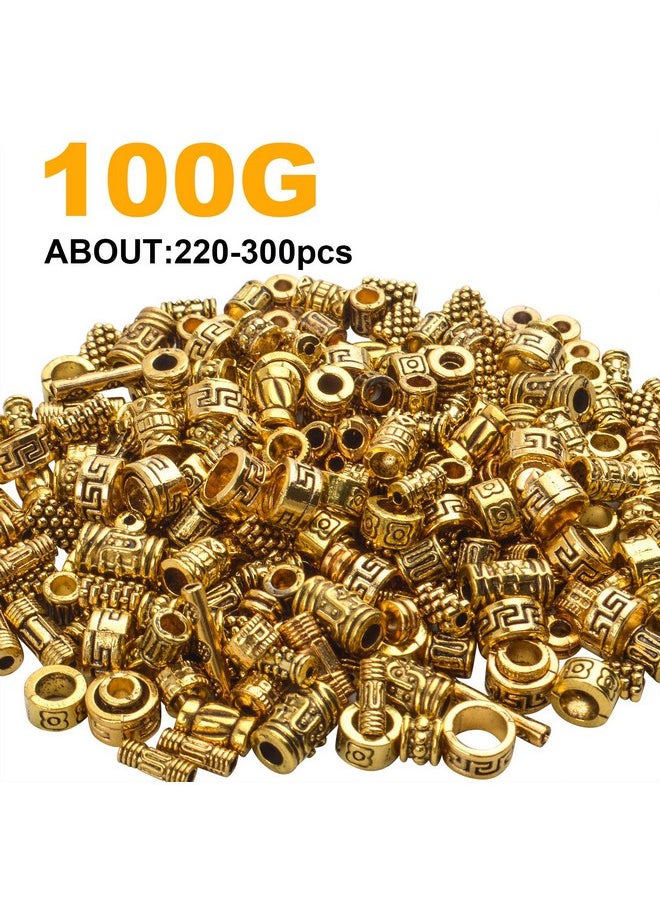 BronaGrand 100G (About 220-300Pcs) Antique Gold Column Spacer Beads Bracelet Charms Necklace Pendants Jewelry Findings Accessories For Bracelet Necklace Jewelry Making  - Image 3