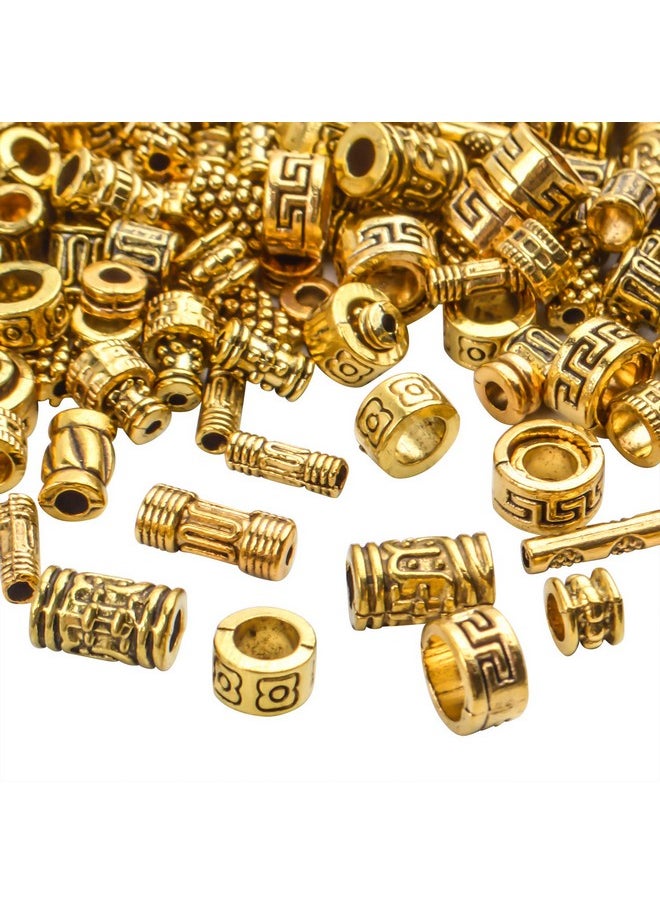 BronaGrand 100G (About 220-300Pcs) Antique Gold Column Spacer Beads Bracelet Charms Necklace Pendants Jewelry Findings Accessories For Bracelet Necklace Jewelry Making  - Image 4