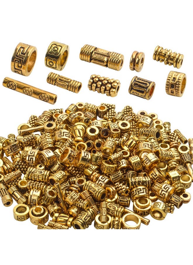 BronaGrand 100G (About 220-300Pcs) Antique Gold Column Spacer Beads Bracelet Charms Necklace Pendants Jewelry Findings Accessories For Bracelet Necklace Jewelry Making  - Image 1