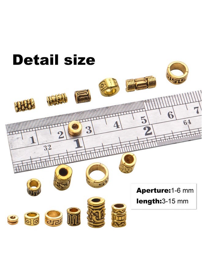 BronaGrand 100G (About 220-300Pcs) Antique Gold Column Spacer Beads Bracelet Charms Necklace Pendants Jewelry Findings Accessories For Bracelet Necklace Jewelry Making  - Image 5
