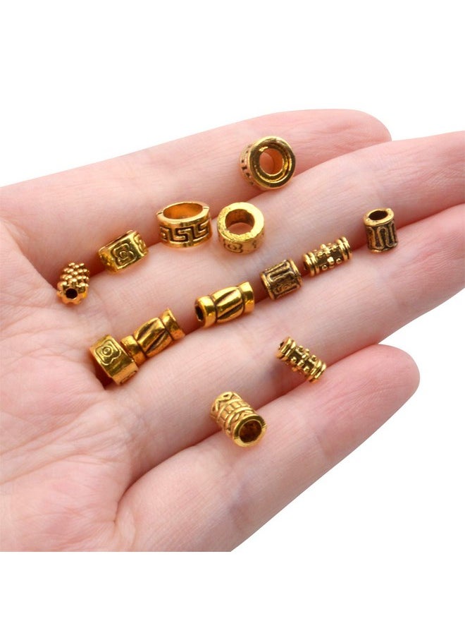 BronaGrand 100G (About 220-300Pcs) Antique Gold Column Spacer Beads Bracelet Charms Necklace Pendants Jewelry Findings Accessories For Bracelet Necklace Jewelry Making  - Image 2