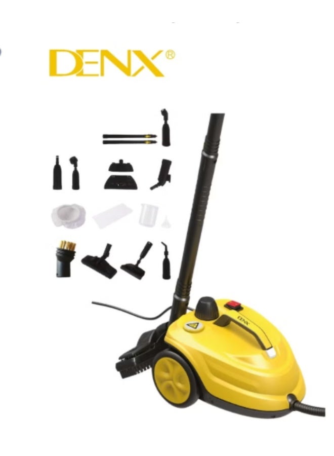 دينكس جهاز التنظيف بالبخار متعدد الاستخدامات DENX DX2913 – قوة 2000 واط وضغط بخار يصل إلى 5 بار لتنظيف عميق وتعقيم فعال للأرضيات، السجاد، المطابخ، الحمامات، النوافذ والأثاث – خزان مياه بسعة 2 لتر وكابل بطول 3 أمتار مع مجموعة ملحقات متكاملة لإزالة الدهون والأوساخ والبكتيريا بدون مواد كيميائية وبطريقة آمنة وصديقة للبيئة - Image 3