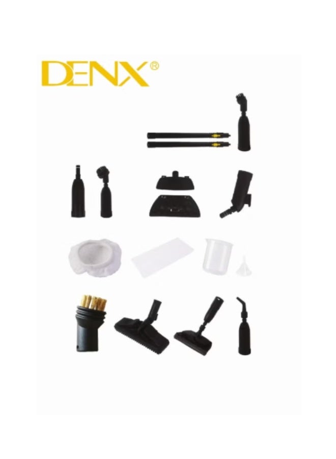 دينكس جهاز التنظيف بالبخار متعدد الاستخدامات DENX DX2913 – قوة 2000 واط وضغط بخار يصل إلى 5 بار لتنظيف عميق وتعقيم فعال للأرضيات، السجاد، المطابخ، الحمامات، النوافذ والأثاث – خزان مياه بسعة 2 لتر وكابل بطول 3 أمتار مع مجموعة ملحقات متكاملة لإزالة الدهون والأوساخ والبكتيريا بدون مواد كيميائية وبطريقة آمنة وصديقة للبيئة - Image 2