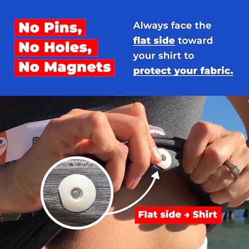 BibBoards bibSNAPS Race Bib Clips - Safety Lock Fasteners, Secures Running, Marathon, Cycling & Event Number, Non Magnetic, Easy to Use, Snap & Lock, Replacement for Pins & Magnets, Run More Worry Less (4pcs) - Image 4