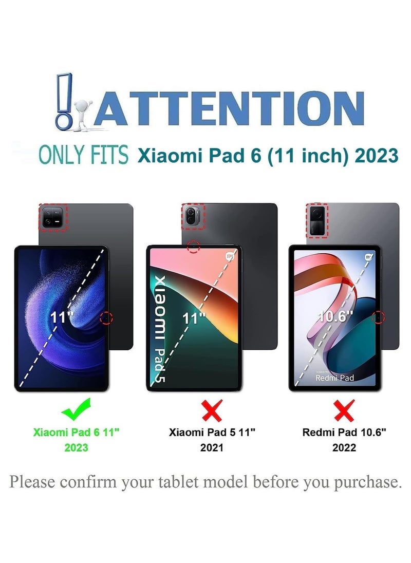 ELTRAZONE حافظة لوحة المفاتيح لجهاز Xiaomi Pad 6 / Pad 6 Pro بحجم 11 بوصة 2023 | غطاء رقيق من جلد PU مع لوحة مفاتيح بلوتوث لاسلكية قابلة للفصل مغناطيسياً | حماية كاملة، خفيف الوزن، ودائم لجهاز Xiaomi Pad 6 / 6 Pro 11 - Image 2