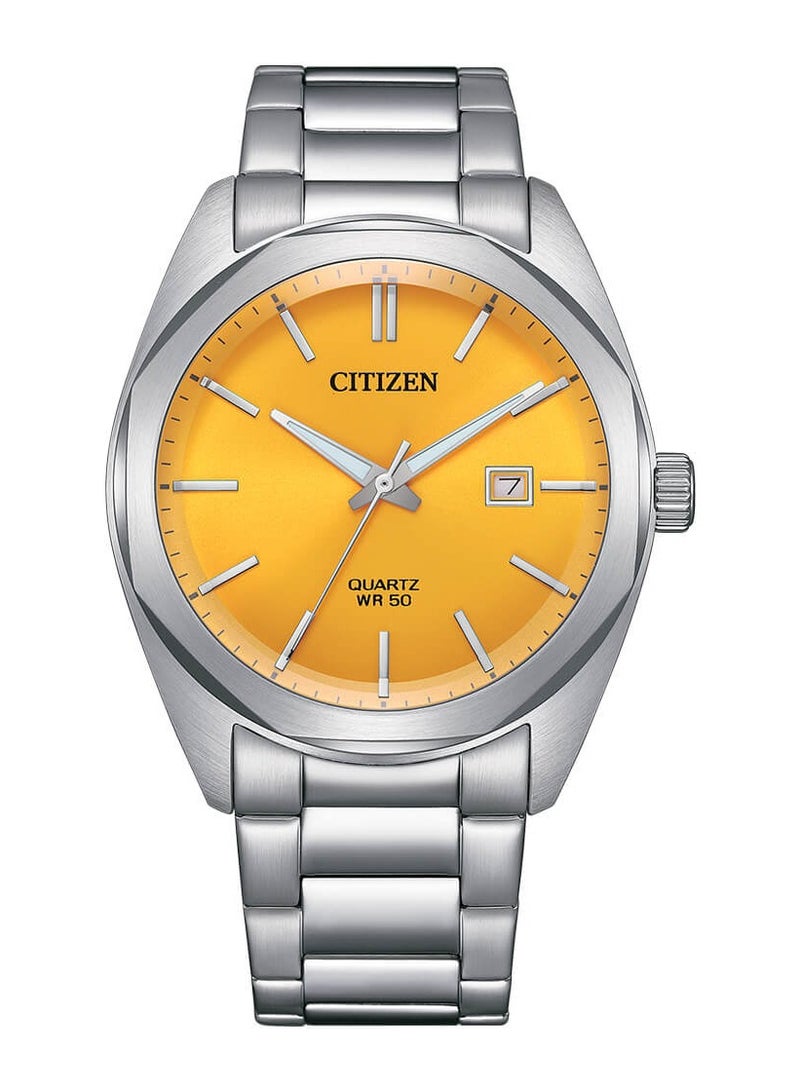 سيتيزن مواطن ساعة كوارتز تناظرية بمينا أصفر وسوار من الستانلس ستيل للرجال BI5110-54Z - Image 1