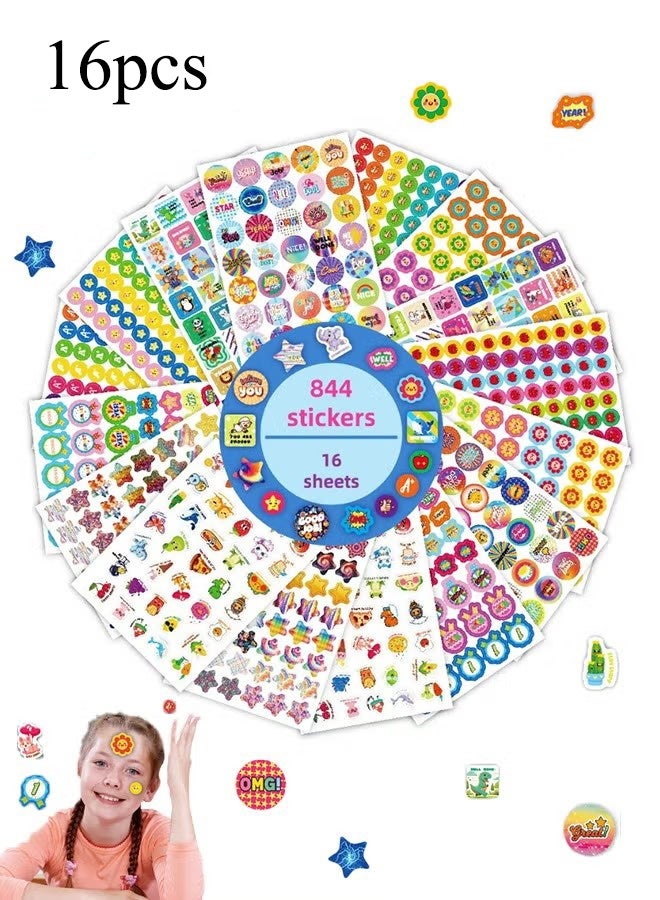 واي جيه 16 ملصق تحفيزي، ملصقات تشجيعية لطيفة، تتميز بأنماط مثل الشمس والنجوم وعبارات تحفيزية، مثالية كمكافآت في الصف من المعلمين أو لتشجيع الأطفال على أداء الأعمال المنزلية. - Image 1