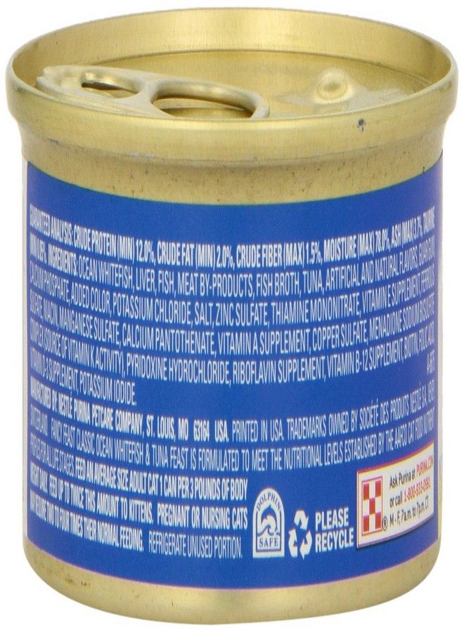 Fancy Feast Gourmet Wet Cat Food, Ocean Whitefish and Tuna Feast, 3 Oz Can