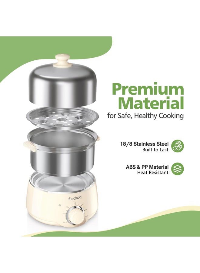CACHOO Hard Boiled Egg Cooker - CACHOO 14-Egg Rapid Stainless Steel Egg Boiler with 30-Min Timer & Auto Shut Off, Compact Electric Vegetable Steamer for Cooking, Dishwasher Safe, Black - Image 2