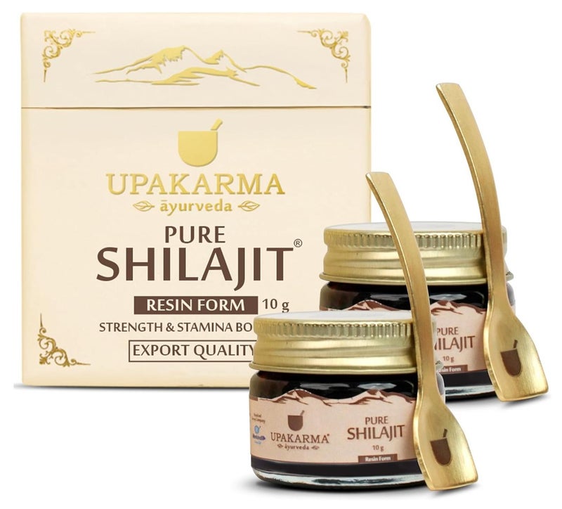 UPAKARMA Original Alkaline Shilajit/Shilajeet Resin 10g with Fulvic Acid, Magnesium & Urolithin A  Boost Performance, Power, Stamina, Strength  Lab Tested  Pack of 2 - Image 1