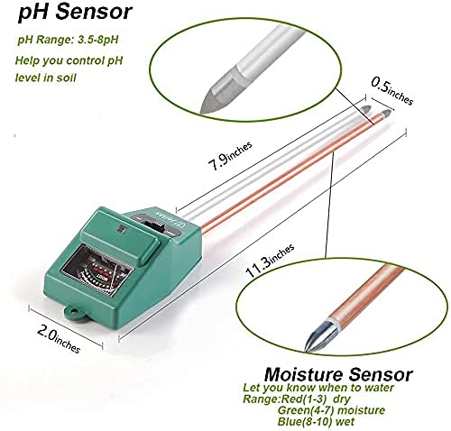 Tusmad 3-in-1 Soil Moisture Sensor, Soil pH Meter & Sunlight Tester, Professional Soil Testing Kit for Agriculture, Garden, Farm & Lawn – Moisture Meter, Soil Testing Machine & Plant Care Tool - Image 3
