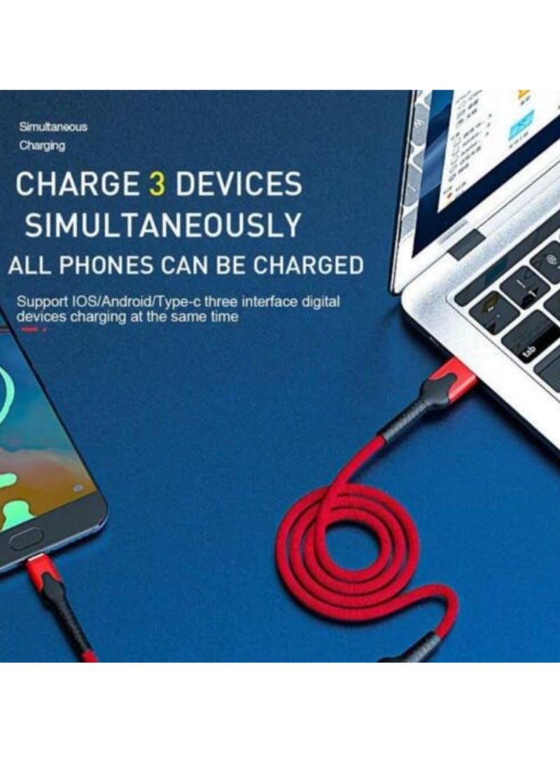 5A 3 In 1 USB To TypeC Mini USB Charger Charging Cable Universal Telephone Cable - Image 5