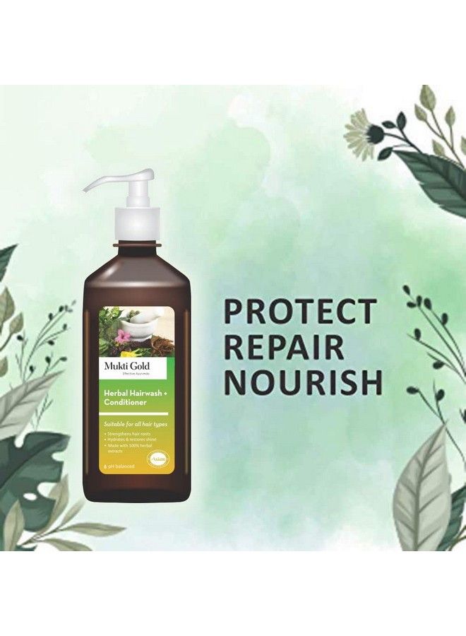 Axiom Muktigold Herbal Hairwash With Conditioner 500Ml ; With The Goodness Of Herbs ; Added Hair Repair System For Soft; Made With 100% Herbal Extracts ; Whoglpgmpiso Certified Product - Image 4