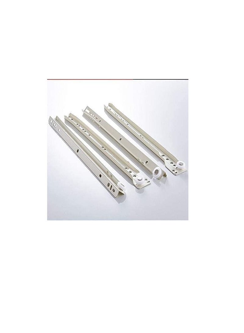 Robustline Roller Wheel Cabinet Drawer Keyboard Slide Glide Runner 2 Pairs (1.0mm Thickness), Heavy duty drawer slides (24") - Image 2