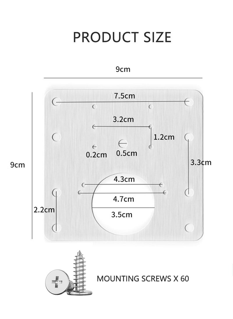 Generic Hinge Repair Brackets, Cabinet Hinge Repair Plate, Hinge Repair Brackets for Cabinet Furniture Drawer Window Stainless Steel Plate Repair  - Image 5