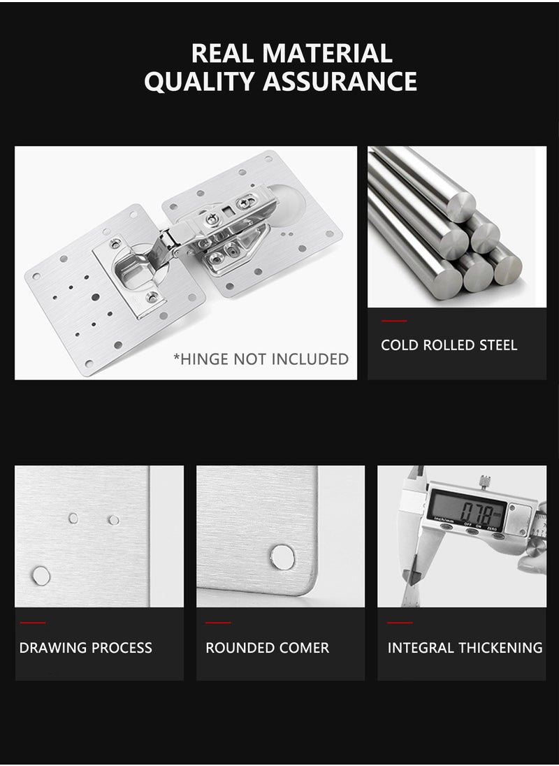 Generic Hinge Repair Brackets, Cabinet Hinge Repair Plate, Hinge Repair Brackets for Cabinet Furniture Drawer Window Stainless Steel Plate Repair  - Image 2