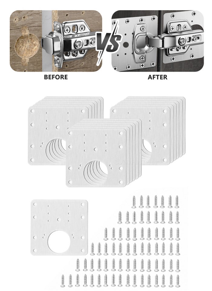 Generic Hinge Repair Brackets, Cabinet Hinge Repair Plate, Hinge Repair Brackets for Cabinet Furniture Drawer Window Stainless Steel Plate Repair  - Image 1