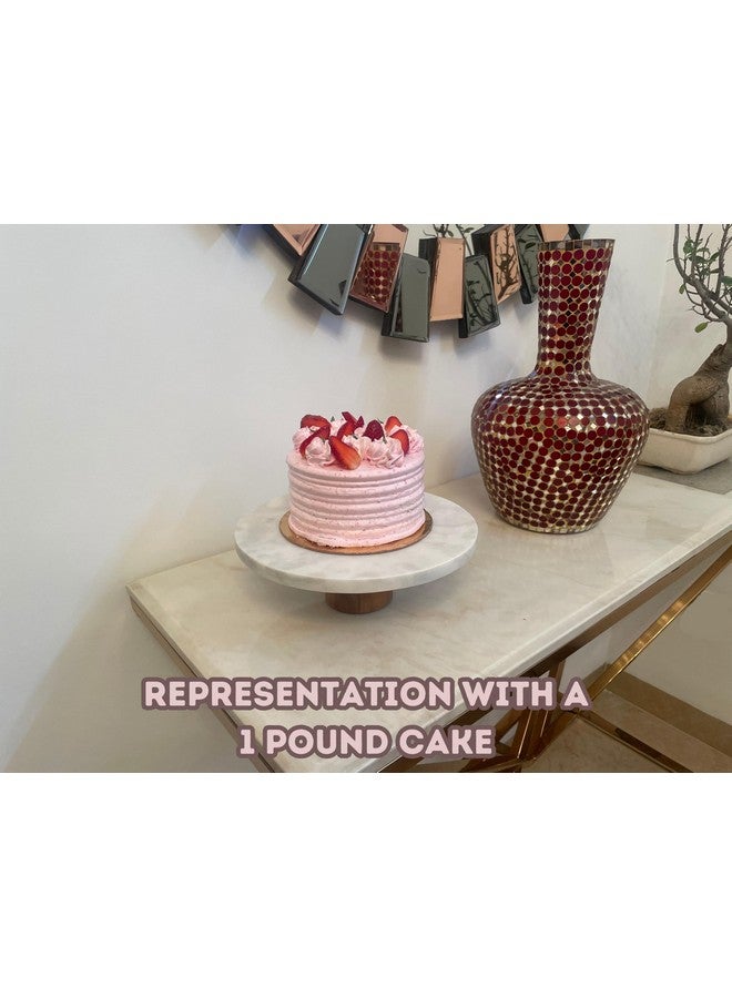 SAVE™ White Marble Cake Stand with Removable Wooden Leg for Easy Storage | Dessert Stand | Cake, Bread, Muffin Table Top | Non Revolving for Decor and Decoration (10 inch) - Image 3