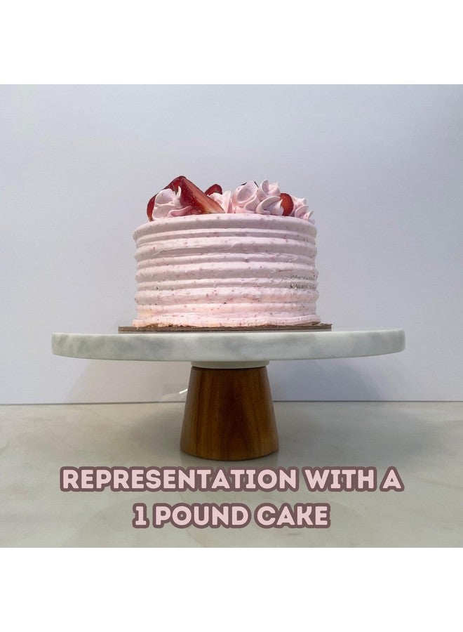 SAVE™ White Marble Cake Stand with Removable Wooden Leg for Easy Storage | Dessert Stand | Cake, Bread, Muffin Table Top | Non Revolving for Decor and Decoration (10 inch) - Image 4