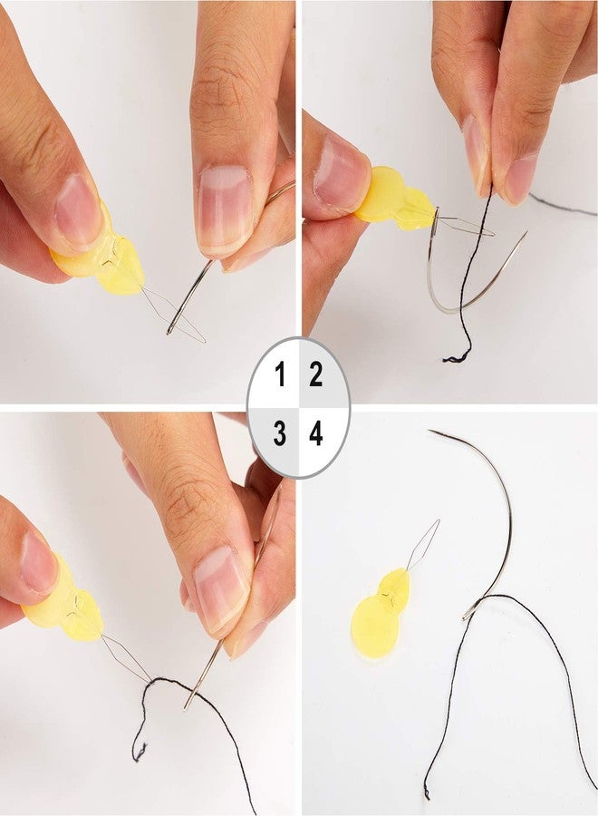 WILLBOND 85 Pieces Hair Extensions Clip Wig Making Set, Includes 50 U-Shape Snap Clips, 10 Curved Needles, 20 T-Pins, 3 Rolls Weaving Thread, 2 Needle Threader for Wig Making Hair Extensions - Image 4