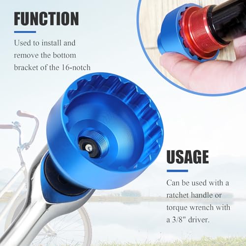 PEATOVIE 16-Notch Bottom Bracket Tool Bottom Compatible with Shimano, Chris King, SRAM, Wheels, FSA MegaExo, Surly, Hope - Image 5