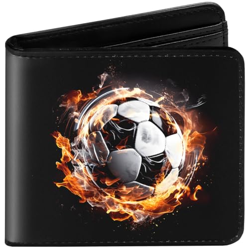 Amutta Kids Wallet for Boys, Cool Teen Boys Wallet for Kids Ages 4-5-6-7-8-9-10-11-12-13-14-15-16, Leather Wallet for Teen Boy, Soccer Bifold Bi Fold Teenage Teenager Youth Gift Christmas Birthday - Image 1